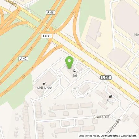 Standortübersicht der Tankstelle ALDI Nord Deutschland Stiftung & Co. KG in 45881 GELSENKIRCHEN