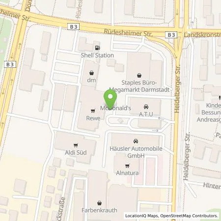 Standortübersicht der Tankstelle EWE Go GmbH in 64285 Darmstadt