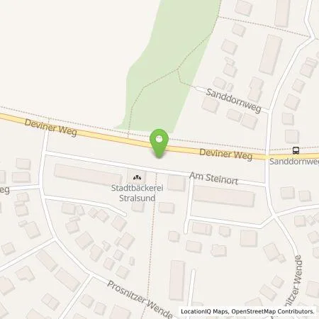 Standortübersicht der Tankstelle SWS Energie GmbH in 18439 Stralsund