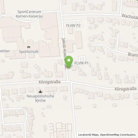 Standortübersicht der Tankstelle FLVW Marketing GmbH in 59174 Kamen