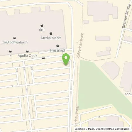 Standortübersicht der Tankstelle EWE Go GmbH in 91126 Schwabach