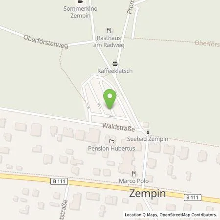 Standortübersicht der Tankstelle Inselwerke eG in 17459 Zempin