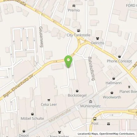 Standortübersicht der Tankstelle EWE Go GmbH in 26789 Leer (Ostfriesland)