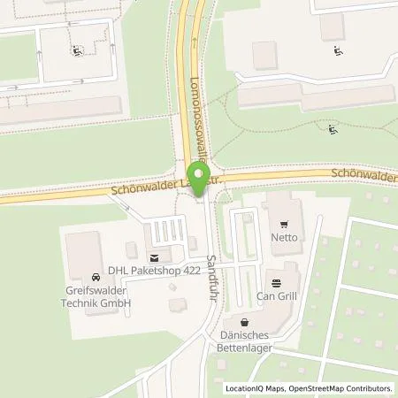 Standortübersicht der Tankstelle Vattenfall Smarter Living GmbH in 17491 Greifswald