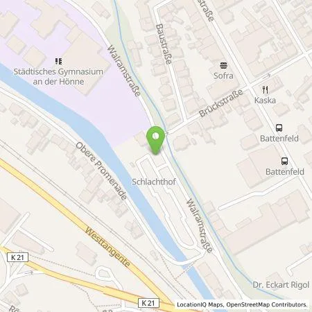 Standortübersicht der Tankstelle NetzService Ruhr GmbH in 58706 Menden (Sauerland)