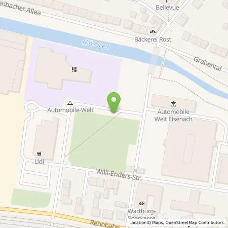 Standortübersicht der Tankstelle Eisenacher Versorgungs-Betriebe GmbH in 99817 Eisenach