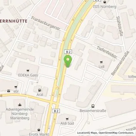 Standortübersicht der Tankstelle EnBW mobility+ AG und Co.KG in 90411 Nürnberg