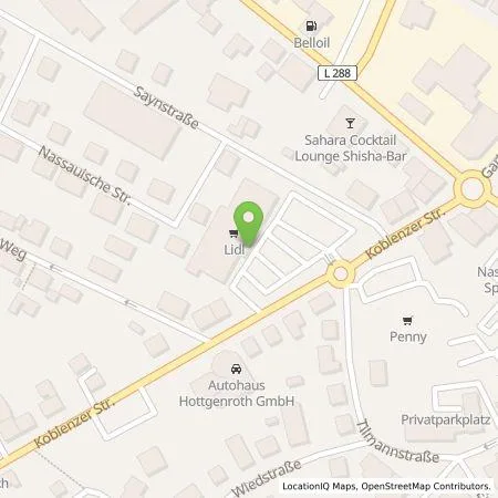 Standortübersicht der Tankstelle Lidl Dienstleistung GmbH & Co. KG in 57627 Hachenburg