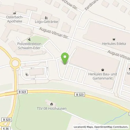 Standortübersicht der Tankstelle TEAG Mobil GmbH in 34576 Homberg