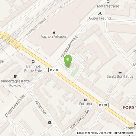 Standortübersicht der Tankstelle Fred Pfennings GmbH & Co. KG in 52078 Aachen