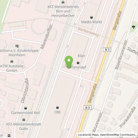 Standortübersicht der Tankstelle BRAWO GE Solution LIS GmbH in 69469 Weinheim