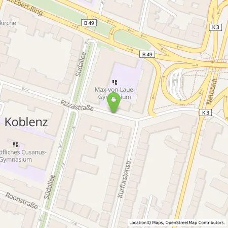 Standortübersicht der Tankstelle Energieversorgung Mittelrhein AG in 56068 Koblenz