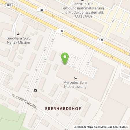 Standortübersicht der Strom (Elektro) Tankstelle: Mercedes- Benz AG - Niederlassung Nürnberg in 90429, Nrnberg