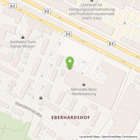 Standortübersicht der Strom (Elektro) Tankstelle: Mercedes- Benz AG - Niederlassung Nürnberg in 90429, Nrnberg