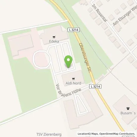 Standortübersicht der Tankstelle ALDI Nord Deutschland Stiftung & Co. KG in 34289 Zierenberg