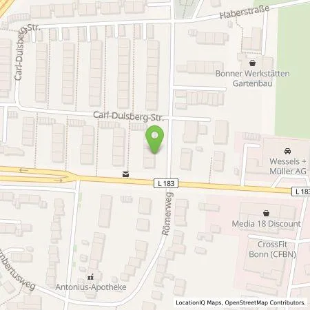 Standortübersicht der Tankstelle eze.network GmbH in 53121 Bonn