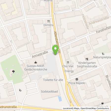 Standortübersicht der Strom (Elektro) Tankstelle: N-ERGIE Aktiengesellschaft in 90461, Nrnberg