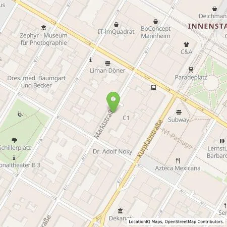 Standortübersicht der Tankstelle MVV Energie AG in 68159 Mannheim