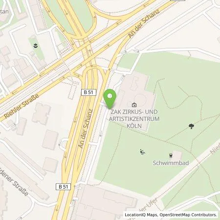 Standortübersicht der Tankstelle TankE GmbH in 50735 Köln