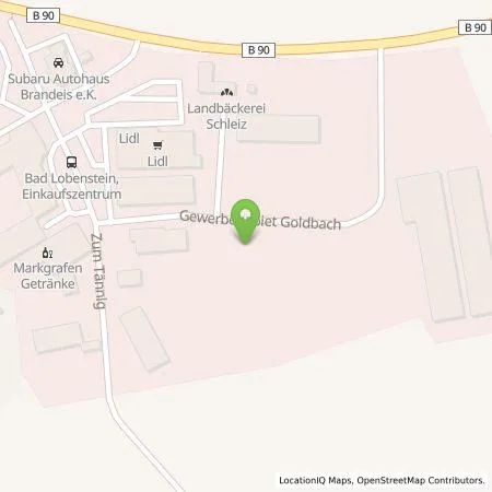 Standortübersicht der Tankstelle TotalEnergies Charging Solutions Deutschland GmbH in 07356 Bad Lobenstein