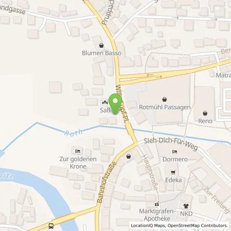 Standortübersicht der Tankstelle Energie Service GmbH der Stadtwerke Roth in 91154 Roth