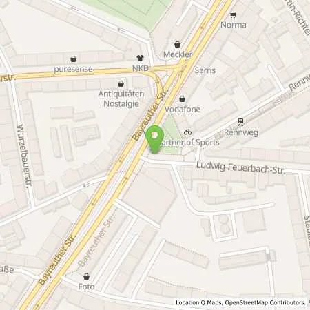 Standortübersicht der Tankstelle N-ERGIE Aktiengesellschaft in 90489 Nürnberg