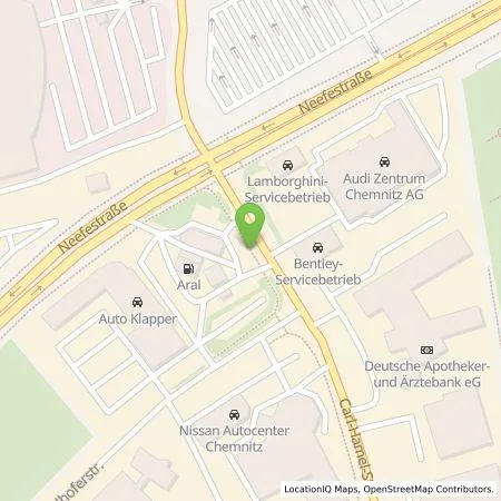 Standortübersicht der Tankstelle BP Europa SE in 09116 Chemnitz