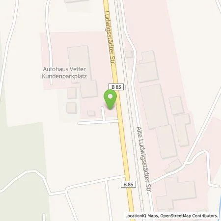 Standortübersicht der Tankstelle Autohaus Vetter Vertriebsgesellschaft mbH in 96317 Kronach