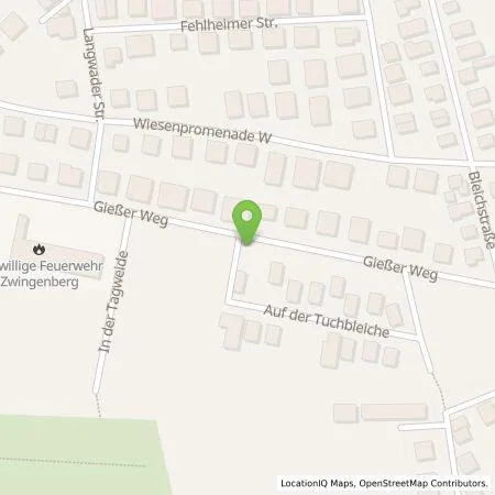 Standortübersicht der Tankstelle Gruppen-Gas- und Elektrizitätswerk Bergstraße AG in 64673 Zwingenberg