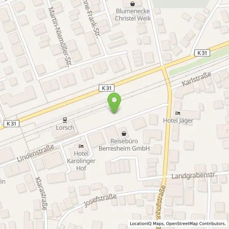 Standortübersicht der Tankstelle Gruppen-Gas- und Elektrizitätswerk Bergstraße AG in 64653 Lorsch