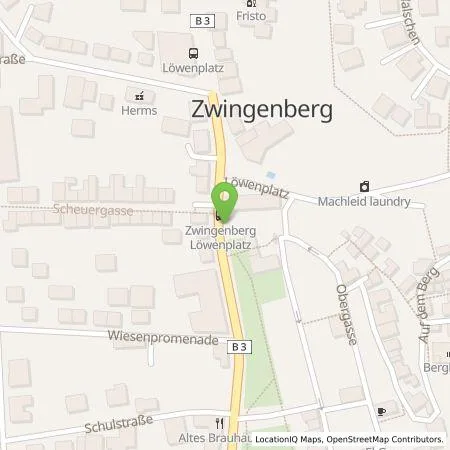 Standortübersicht der Tankstelle Gruppen-Gas- und Elektrizitätswerk Bergstraße AG in 64673 Zwingenberg