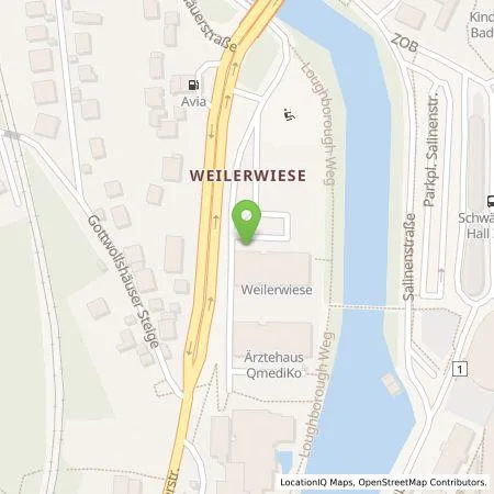 Standortübersicht der Tankstelle Haller Mobilität und Wärme GmbH in 74523 Schwäbisch Hall