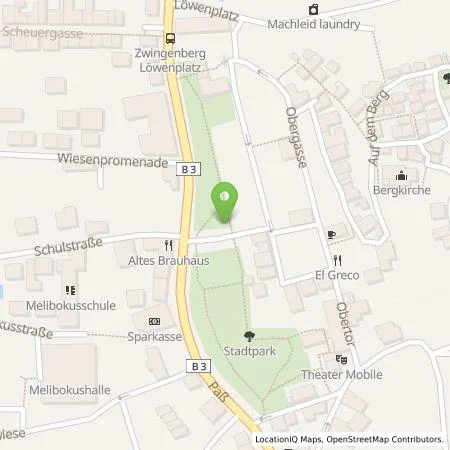 Standortübersicht der Tankstelle Gruppen-Gas- und Elektrizitätswerk Bergstraße AG in 64673 Zwingenberg