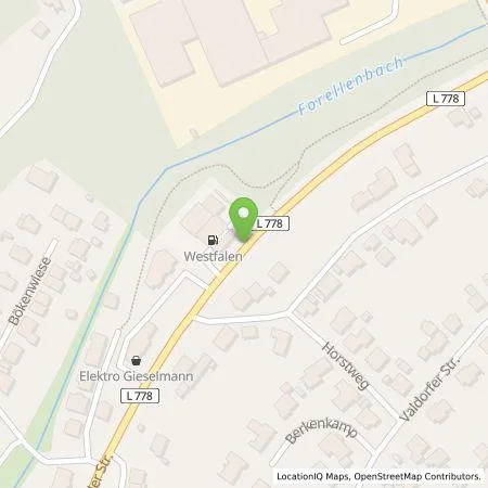 Standortübersicht der Tankstelle Westfalen AG in 32602 Vlotho