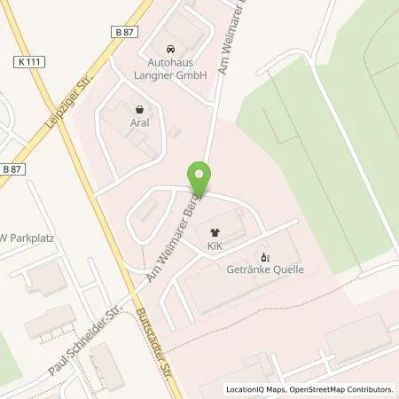 Standortübersicht der Tankstelle TEAG Mobil GmbH in 99510 Apolda