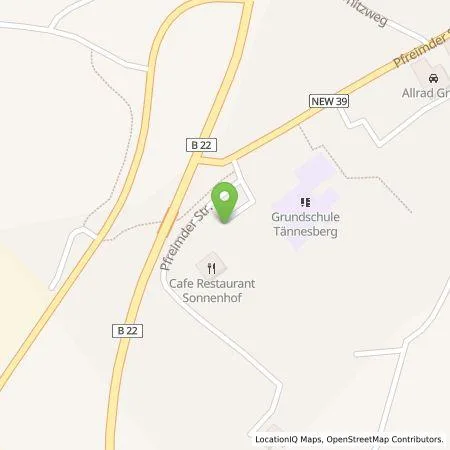 Standortübersicht der Tankstelle Qwello Deutschland GmbH in 92723 Tännesberg