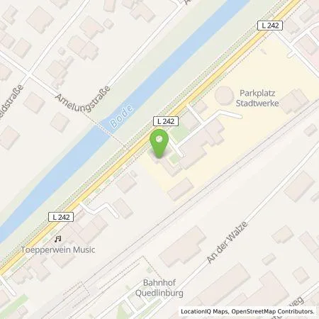 Standortübersicht der Tankstelle Stadtwerke Quedlinburg GmbH in 06484 Quedlinburg