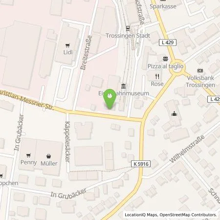 Standortübersicht der Tankstelle Stadtwerke Trossingen GmbH in 78647 Trossingen