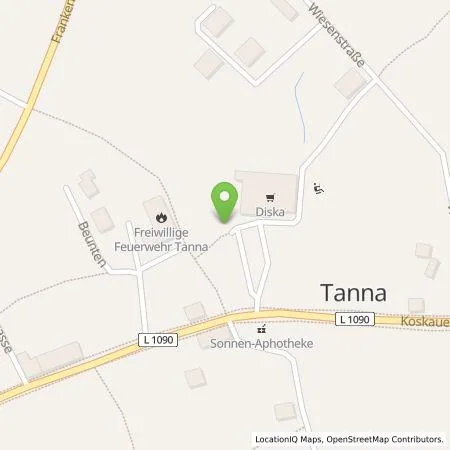 Standortübersicht der Tankstelle TEAG Mobil GmbH in 07922 Tanna