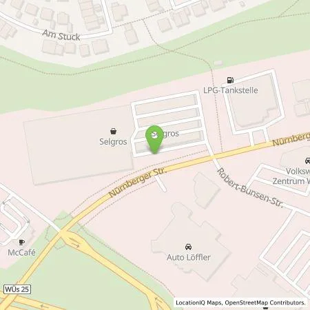 Standortübersicht der Tankstelle amperio GmbH in 97076 Würzburg