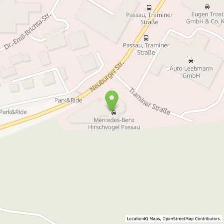 Standortübersicht der Tankstelle Auto-Leebmann GmbH in 94036 Passau