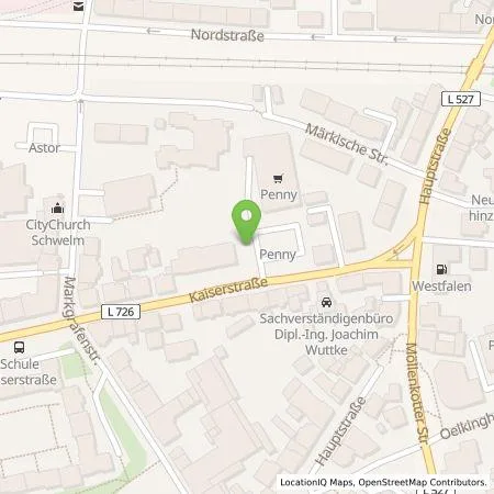 Standortübersicht der Tankstelle EnBW mobility+ AG und Co.KG in 58332 Schwelm