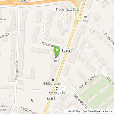 Standortübersicht der Tankstelle Fred Pfennings GmbH & Co. KG in 45307 Essen