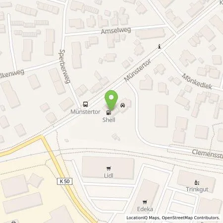 Standortübersicht der Tankstelle Shell Deutschland GmbH in 48291 Telgte