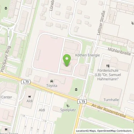 Standortübersicht der Tankstelle Köthen Energie GmBH in 06366 Köthen (Anhalt)