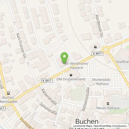 Standortübersicht der Tankstelle Volksbank Franken eG in 74722 Buchen (Odenwald)