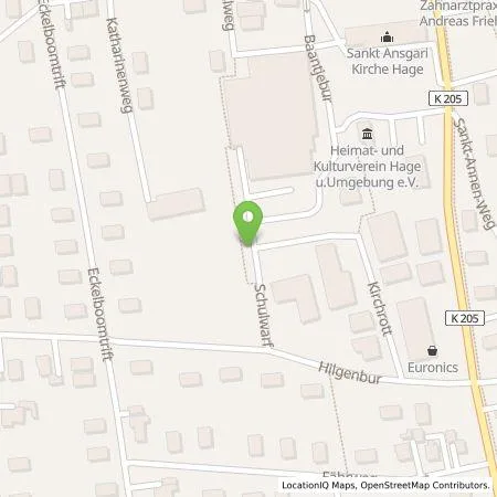 Standortübersicht der Tankstelle EWE Go GmbH in 26524 Hage