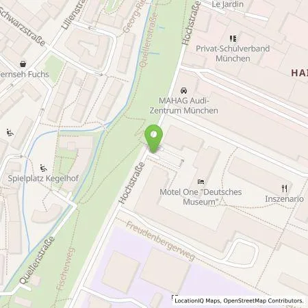 Standortübersicht der Tankstelle Wirelane Public I GmbH in 81669 München