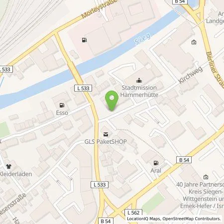 Standortübersicht der Tankstelle Wirelane Public I GmbH in 57072 Siegen