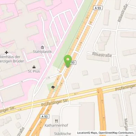 Standortübersicht der Tankstelle REWAG Regensburger Energie und Wasserversorgung AG & Co KG in 93049 Regensburg